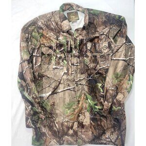 Ol' Tom Technical Turkey Gear Green Camouflage Camo Shirt  MEDIUM M Button Down